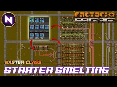 Simple Scalable EARLY GAME SMELTING Designs For SPACE AGE | Factorio Master Class/Tutorial/How to