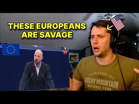 American reacts to MEPs STAND UP to Trump