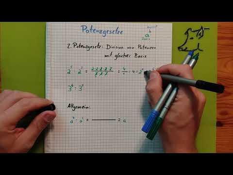 Potenzen - zweites Potenzgesetz - Division mit gleicher Basis