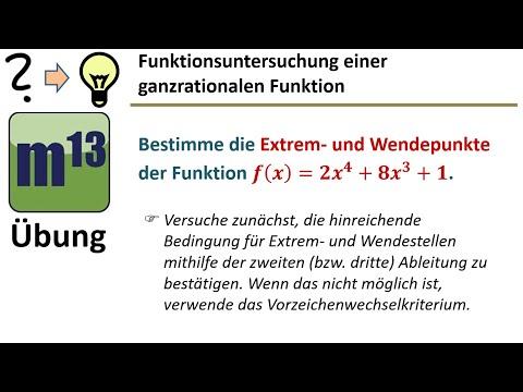 Berechnung von Extrem-  und Wendepunkten einer ganzrationalen Funktion