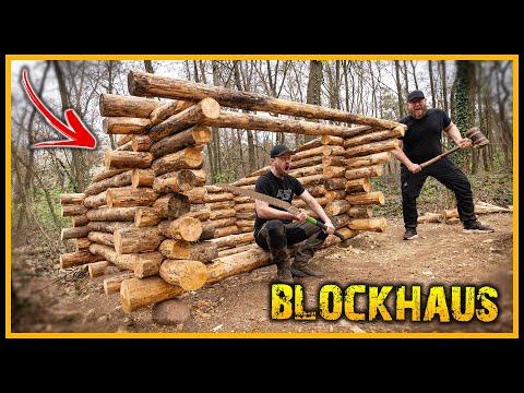 BLOCKHÜTTE IM WALD BAUEN – Es geht voran und ist einfach nur lustig🪓🌲[Part 2]  ⁨@Naturensoehne⁩