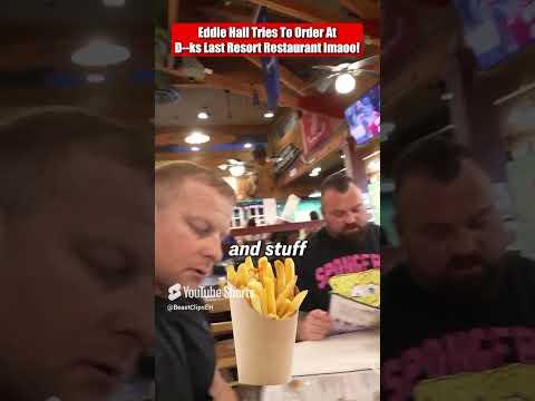 Eddie Hall Tries To Order At D**k's Last Resort lol #food