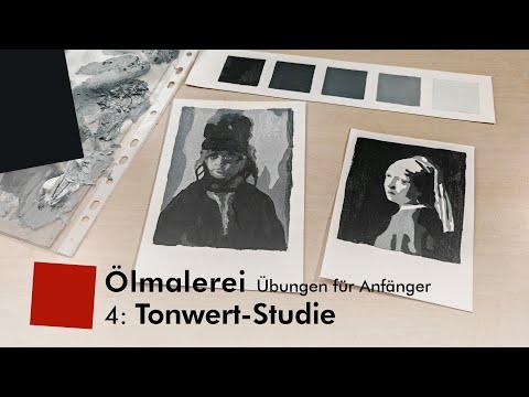 Ölmalerei – Einfache Übungen – 4: Tonwert-Studien