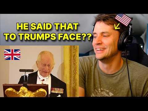 American reacts to King Charles Roasting Trump