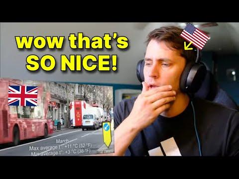American reacts to the weather in England