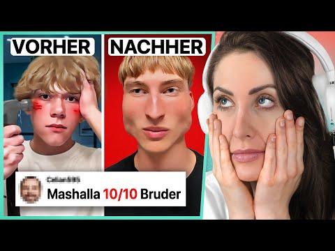 Junge Männer brechen sich das Gesicht für ein maskulines Aussehen...