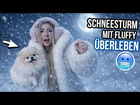 GEFANGEN im SCHNEESTURM ELLI und EISIGE minus GRADE mit Hund FLUFFY (UNWETTER in HAMBURG überleben)