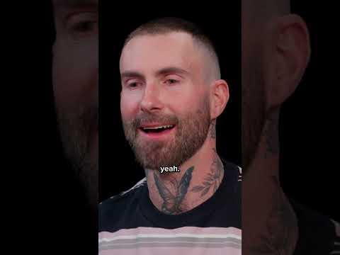 Adam Levine takes a lap mid Hot Ones 🏃🏃🏃