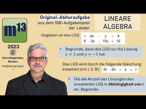Abitur-Aufgabe: 2023 - LINEARE ALGEBRA - OHimi - grundlegendes Niveau - Aufgabengruppe 1