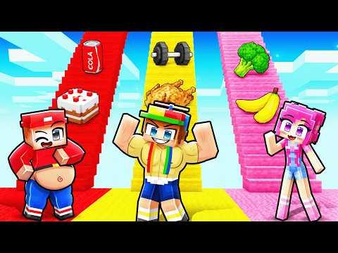 GYM vs FAT vs THIN Stairs Battle in Minecraft…