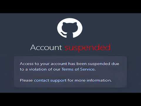 account suspended from github
