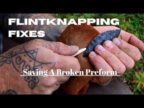 Flintknapping Fixes-Saving A Broken Preform #flintknapping #survival #primitiveskills #ancientwisdom