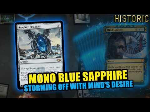 Sapphire Medallion + Flowstate = Storming Off | Mono Blue Sapphire | Historic BO3 | MTG Arena