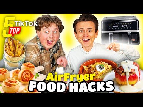 TOP 5 VIRALE AirFryer TikTok FOOD HACKS 🍕🍏  mit Smiley