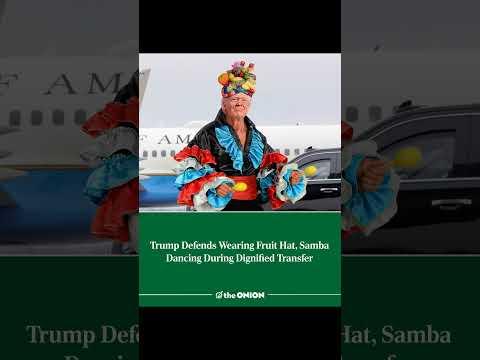 Trump Defends Wearing Fruit Hat, Samba Dancing During Dignified Transfer https://theonion.com/trump-