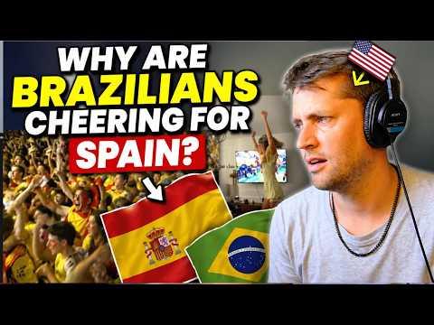 American reacts to HUGE Celebrations in Spain and Brazil after World Cup Victory