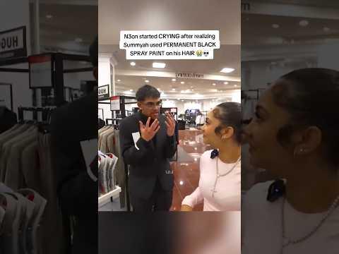 N3on started CRYING after realizing Summyah used PERMANENT BLACK SPRAY PAINT on his HAIR 😭💀