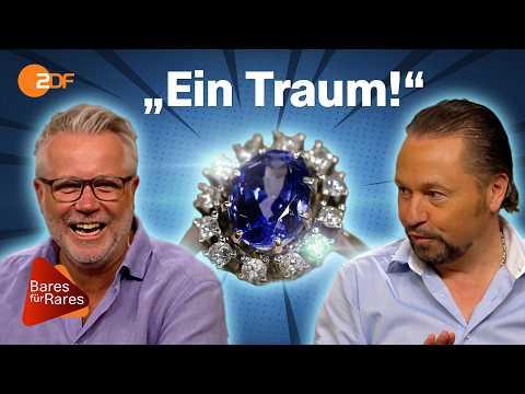 Verlobungsring für Händler? Für diesen Diamantring mit Tansanit geht er all-in | Bares für Rares
