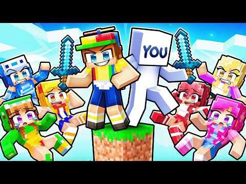 You Meet MY CRAZY FAN GIRLS On ONE BLOCK in Minecraft!
