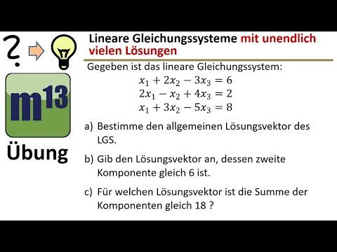 Lineares Gleichungssystem LGS mit unendlich vielen Lösungen untersuchen