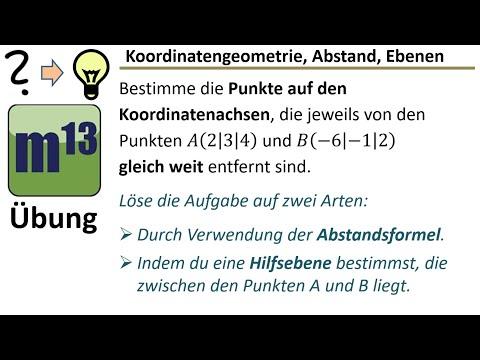 Punkte auf den Koordinatenachsen, die den gleichen Abstand zu zwei Punkten haben sollen