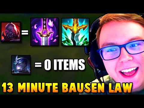 TheBausffs 13 MINUTE BAUSEN LAW WITH 2 ITEMS vs 0 ITEM ENEMY TOP LANER (Crazy Tempo Play)