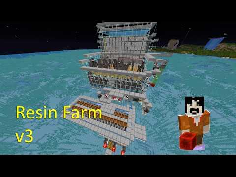 My fastest resin farm yet! 200k clumps/h, 500k clumps/h at night. Minecraft Java SMP 1.21.4+
