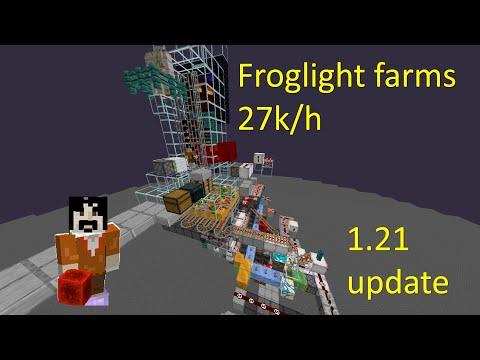 Froglight farms, portal based, 27k-36k froglights/h + 4k magma blocks/h Minecraft Java 1.21 update