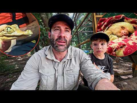 Mit meinem 9-jährigen Sohn auf nächtlichen Suche nach Krokodilen