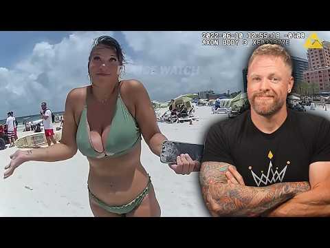 Dad "caught staring" and beach fight breaks out