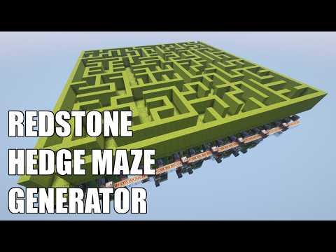 Minecraft Hedge Maze Generator: Redstone Only (No Commands / No Mods)