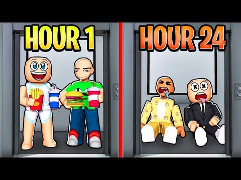 24 HOURS INSIDE THE ROBLOX ELEVATOR! (Funny Moments)