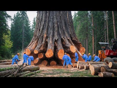 Extreme Momente beim Baumschneiden mit großen Kettensägen