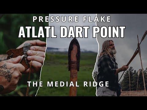 Master The Medial Ridge - Pressure Flaking an Atlatl Dart Point #flintknapping #survival #stonetools
