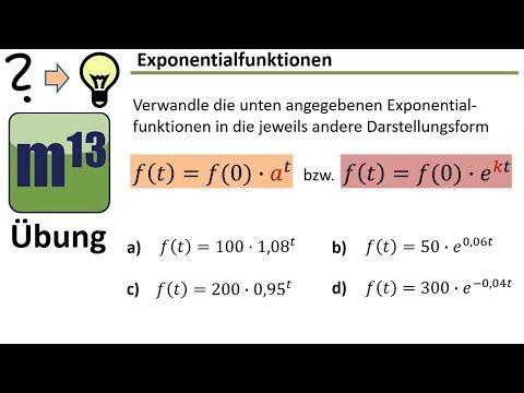 Exponentialfunktionen - Darstellungsformen ineinander umwandeln