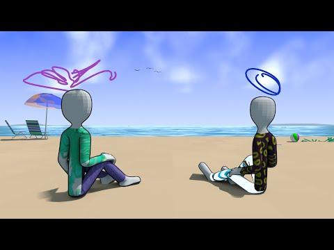 2 friends on the beach