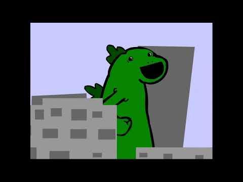 old godzilla was hopping around