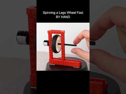 Spinning a Lego wheel fast by hand #shorts