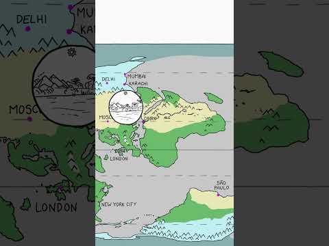 What would the world's largest cities be like if the land masses were rotated by 90 degrees?