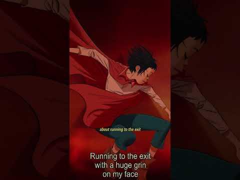 Running to the exit with a huge grin on my face