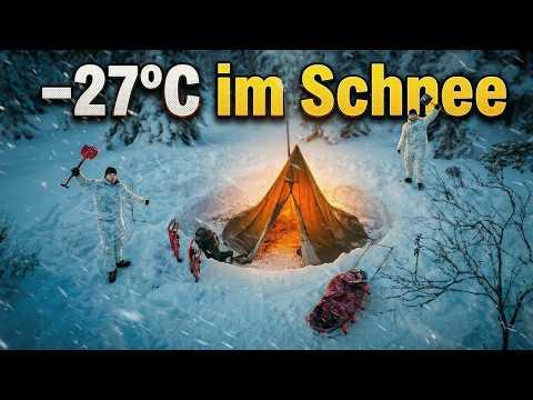 Die kälteste Nacht unseres Lebens? -27°C im Hot Tent mit ultralight Ofen | Winter Survival Norwegen