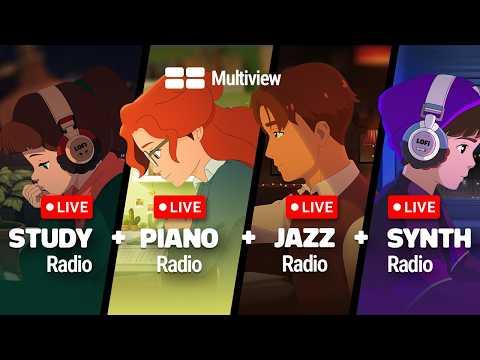 Lofi Multiview 🪟 lofi x synthwave x piano x jazz