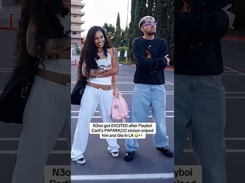 N3on got EXCITED after Playboi Carti’s PAPARAZZI stream sniped him and Gio in LA 😭👀