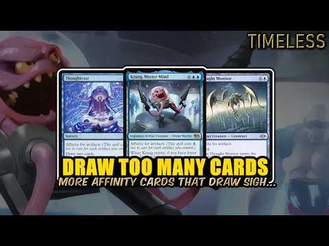 Affinity Gets MORE Draw Spells… Uh Oh | Mono Blue Affinity | Timeless BO3 | MTG Arena