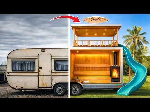 Vom SCHROTT-WOHNWAGEN zur 3 STÖCKIGEN SAUNA