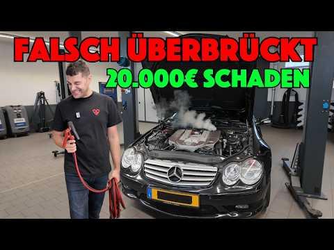 Abschleppdienst überbrückt falsch, Schaden ohne Ende. Mercedes schrottreif AMG