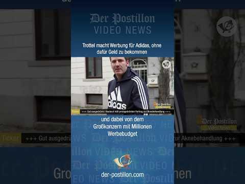 Trottel macht Werbung für Adidas, ohne dafür Geld zu bekommen