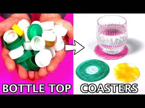 Easy DIY COASTERS from Bottle Tops *How To Make Custom Drink Coasters from Recycled Bottle Tops