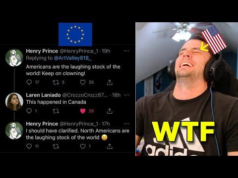 American reacts to Dumb things EUROPEANS Say about America