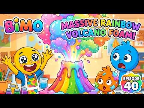 Cartoon BIMO & The Rainbow Volcano! 🌈🌋 Amazing Science Experiment | Episode 40